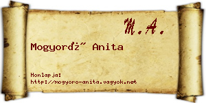 Mogyoró Anita névjegykártya